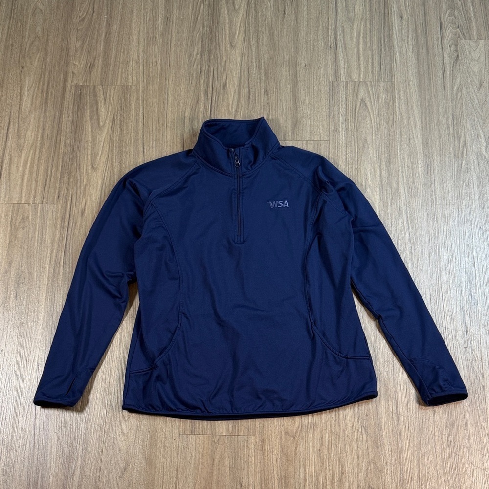 Visa Navy Blue Quarter-Zip Thermal Pullover